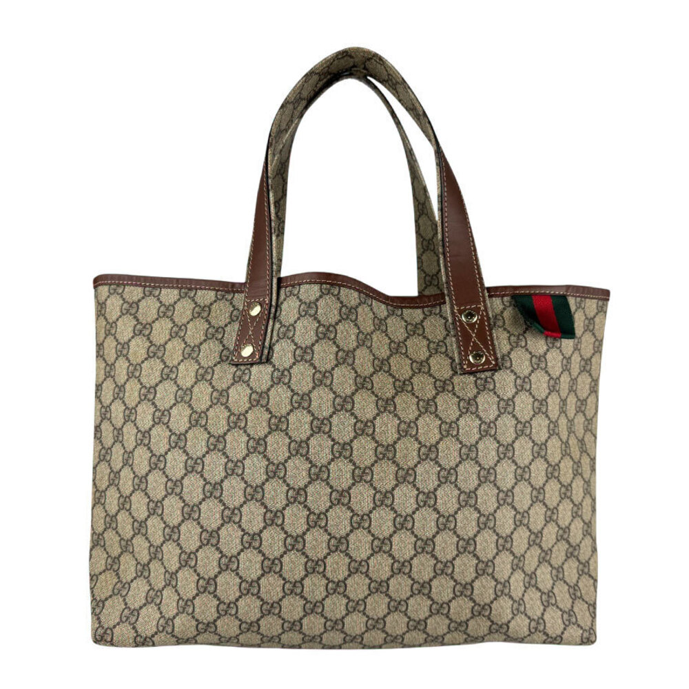 Gucci Top Handle Bag GG Supreme Canvas Brown